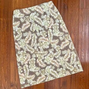 J.Jill Leaf Print Maxi Skirt Boho Flowy